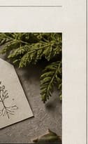 Handmade gift tag with botanical illustration